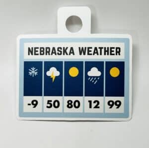 Humorous Nebraska Weather Sticker