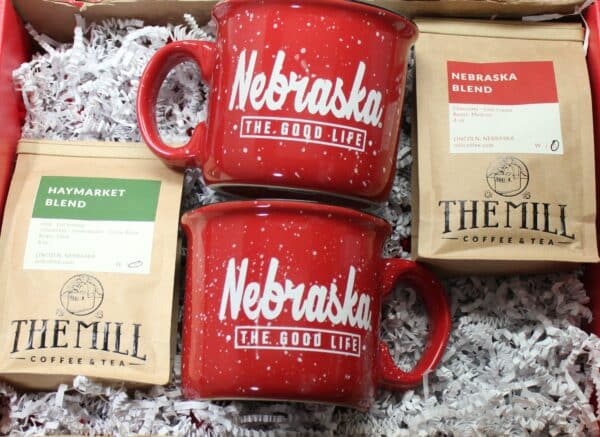 Nebraska coffee mugs and Mill Coffee
