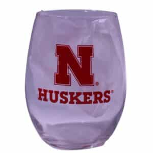 "N" Huskers Stemless Wine Glass