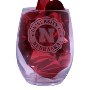 University of Nebraska Stemless Wine Glass